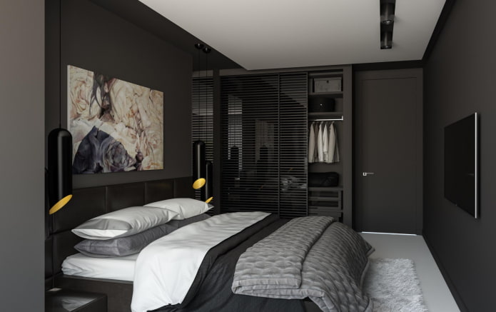 Chambre noire de style moderne