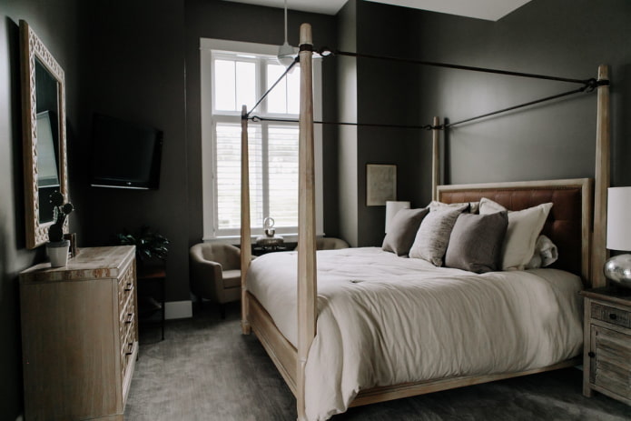 design intérieur de chambre noire
