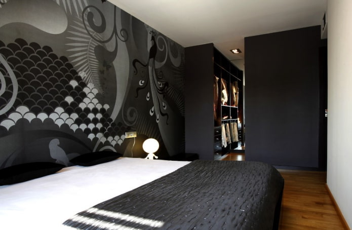 design intérieur de chambre noire