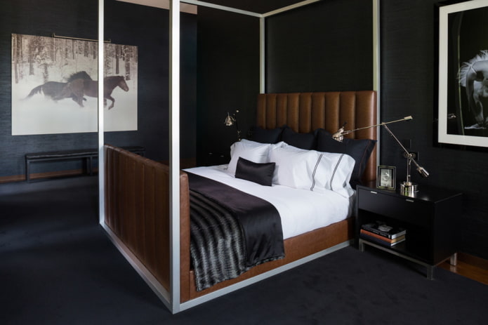 Meubles de chambre aux tons noirs