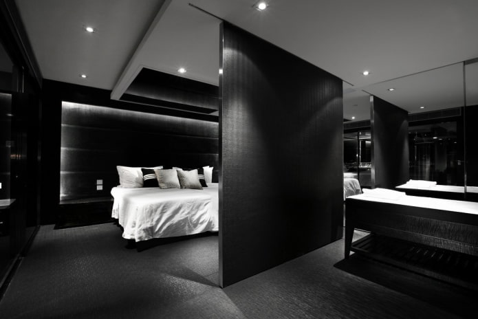 design d'intérieur de chambre noire