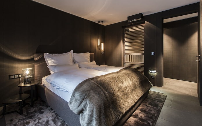 design d'intérieur de chambre noire
