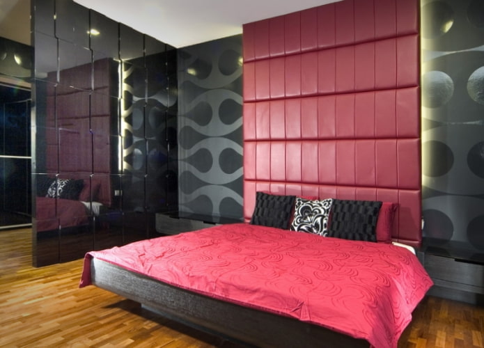 Chambre noire et rose