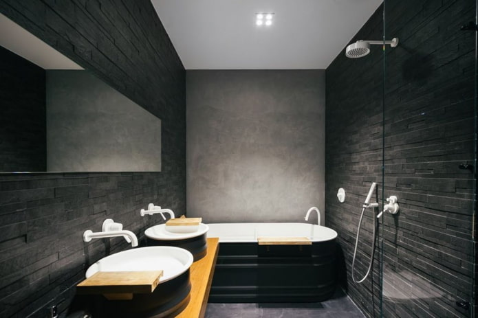 Murs mats dans la salle de bain