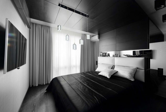décoration de chambre en noir et blanc