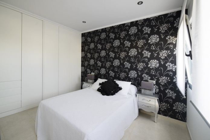 Décoration d'intérieur de chambre en noir et blanc