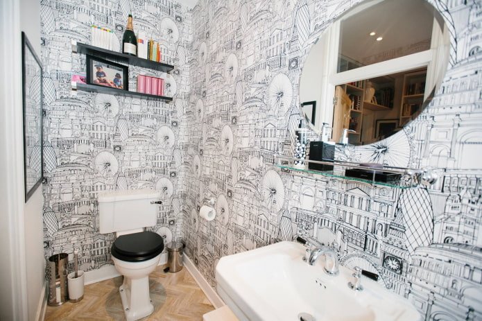 Toilettes noires et blanches