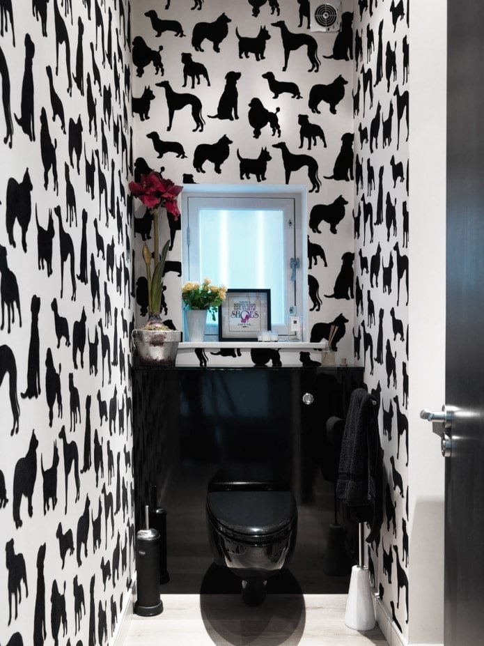 Papier peint avec silhouettes de chiens