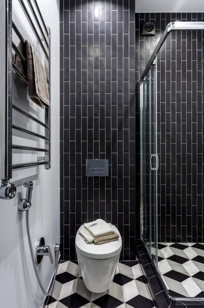 Carrelage losanges noir et blanc