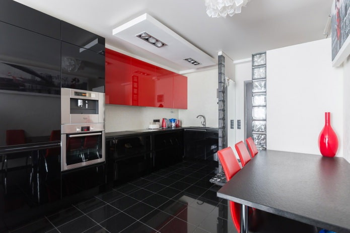 carrelage brillant dans la cuisine