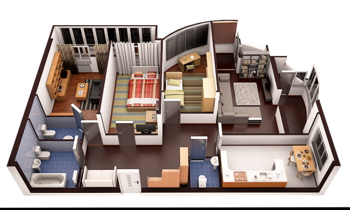 Plan d'un appartement de 4 pièces