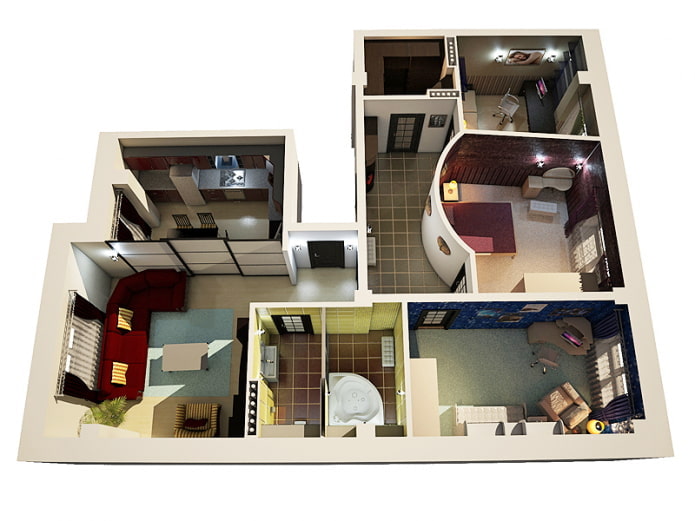 Plan d'un appartement de 4 pièces