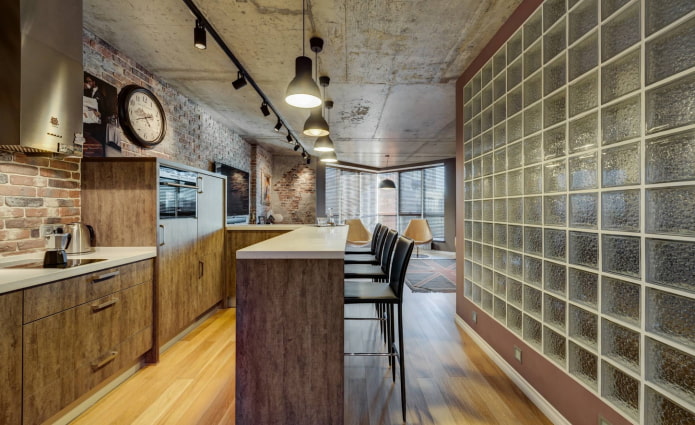 Briques de verre style loft