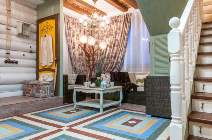 intérieur de maison en rondins