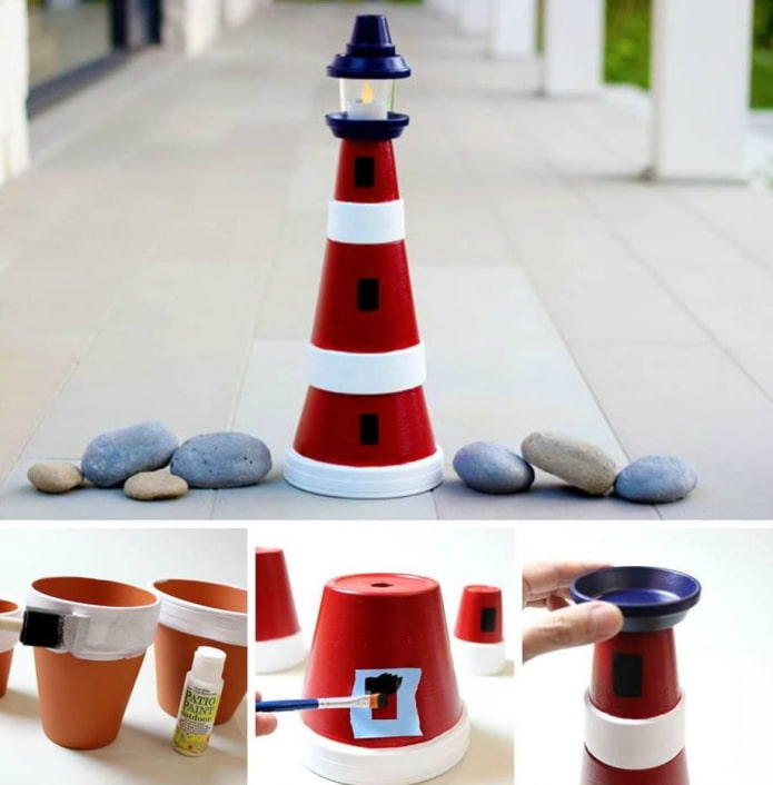 Phare en pots