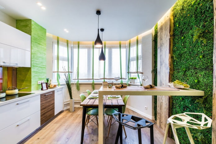 Mur végétal dans la cuisine