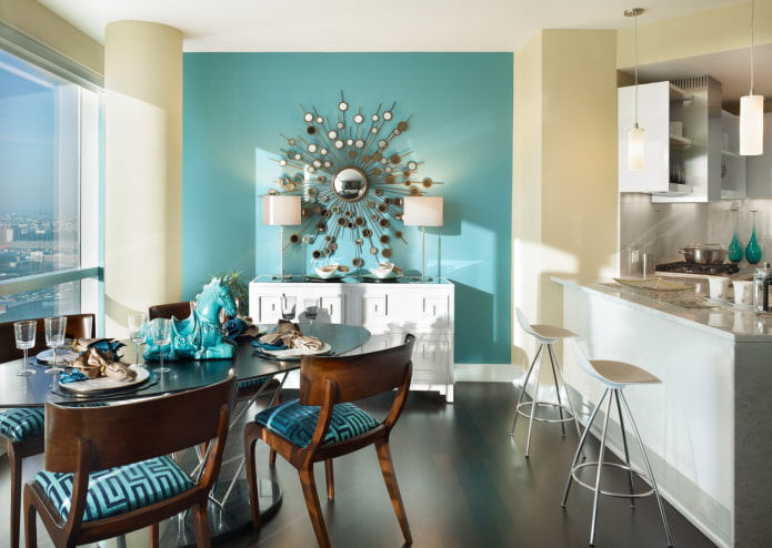 Décoration murale d'accentuation dans l'intérieur de la cuisine