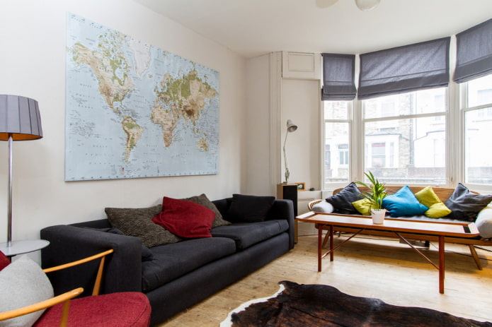 Carte du monde à l'intérieur