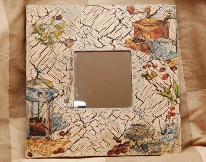 miroir encadré avec technique de découpage