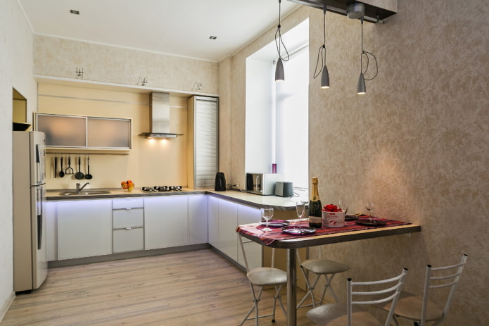plâtre texturé dans une cuisine