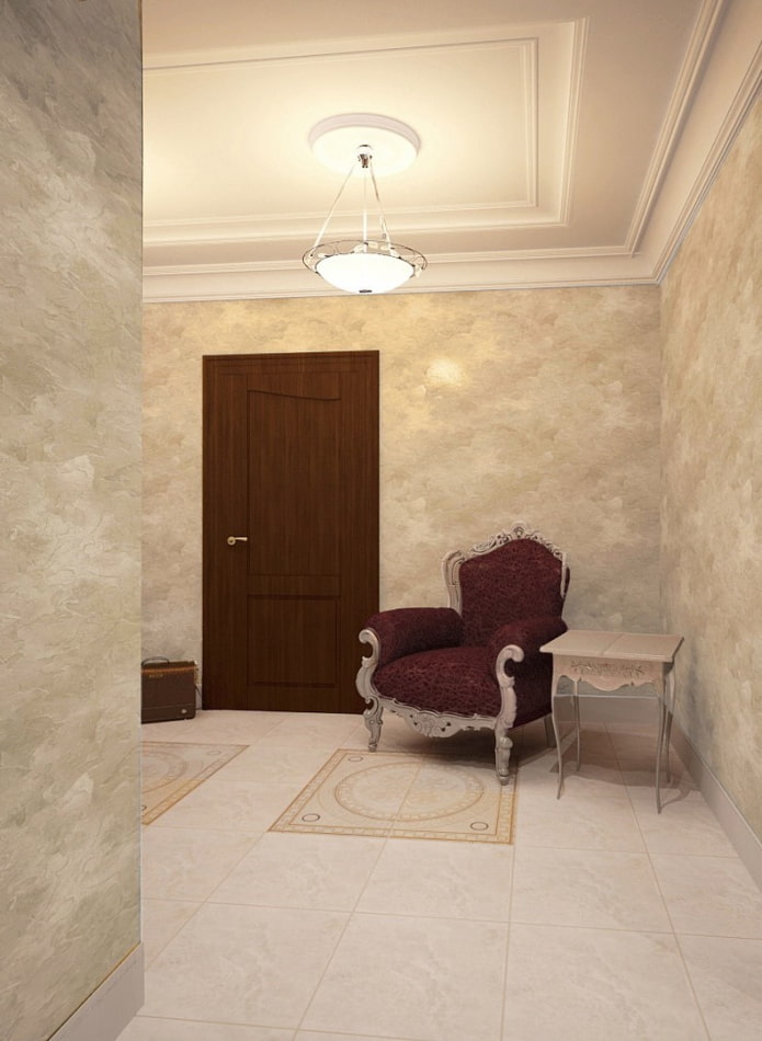 Enduit texturé à l'intérieur du couloir