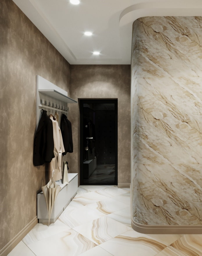 Enduit de marbre dans le couloir