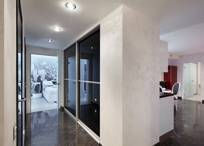 plâtre dans le couloir de style minimaliste