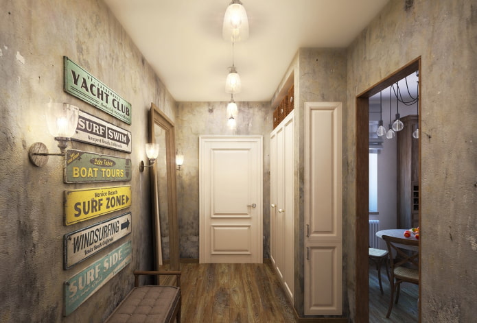 Enduit dans un couloir de style loft