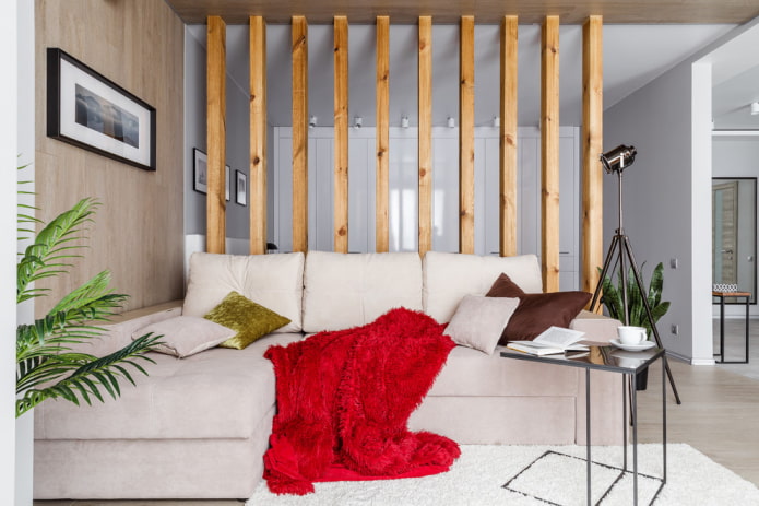 Cloison en bois à l'intérieur
