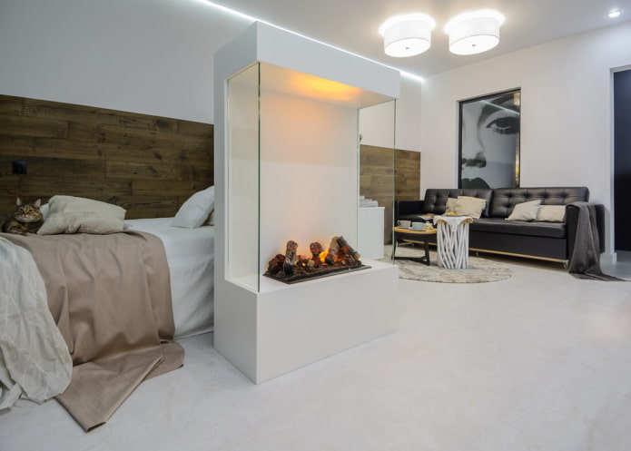 cloison avec une cheminée à l'intérieur