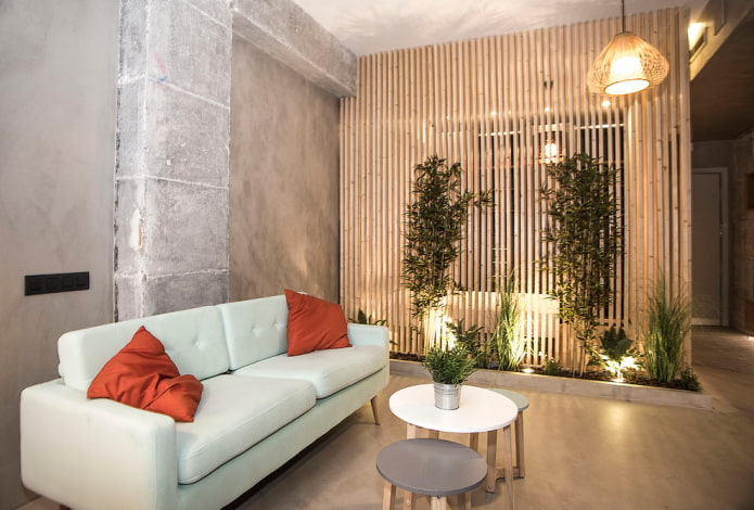 cloison avec plantes à l'intérieur