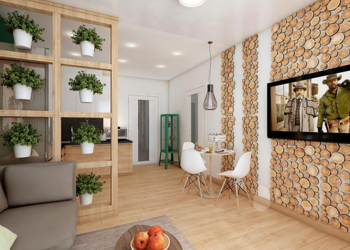 cloison à l'intérieur dans le style écologique