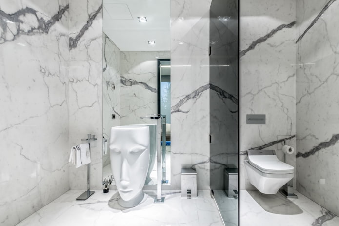 cloison dans la salle de bain