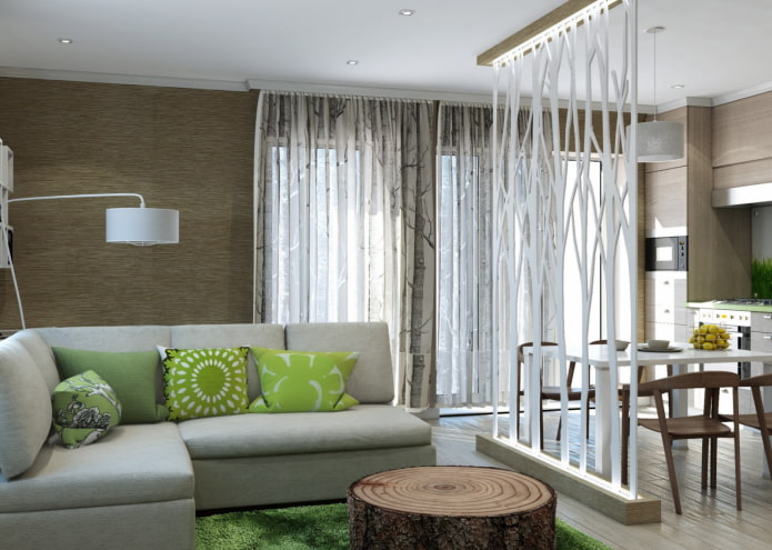 cloison à l'intérieur dans le style écologique