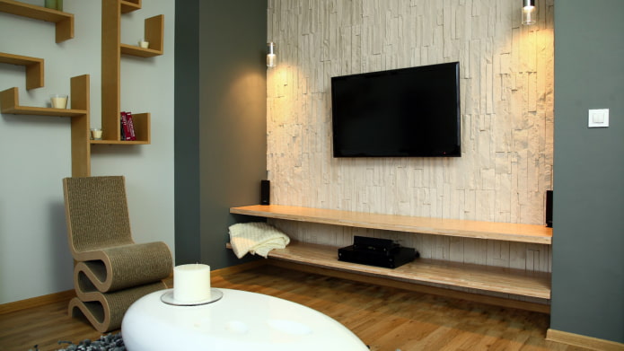 finition décorative en pierre à l'intérieur