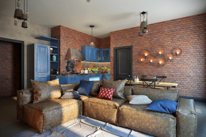 finition en briques décoratives style loft