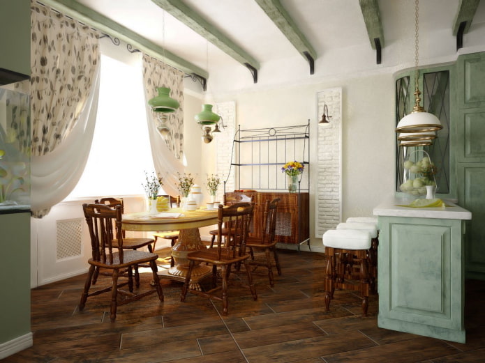 maison de style campagnard avec salle à manger