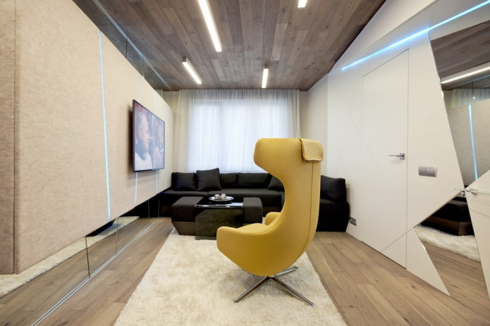 stratifié au plafond du salon
