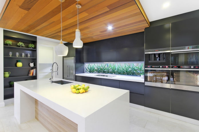 Plafond en bois de style moderne