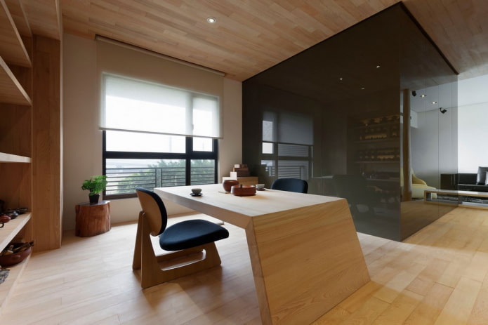 Plafond en bois de style minimaliste