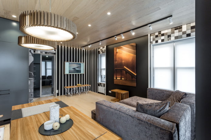 stratifié au plafond du salon