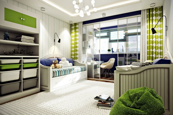 planification d'une chambre d'enfant pour deux garçons