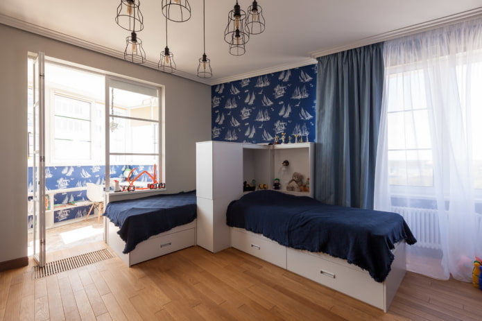 planification d'une chambre d'enfant pour deux garçons