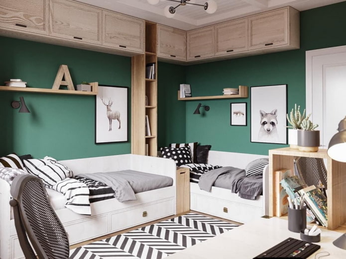 Chambre d'enfant pour deux garçons de style scandinave