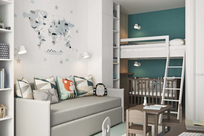 Chambre d'enfant pour deux garçons d'âges différents