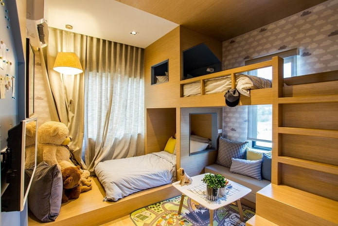 Aménagement d'une chambre d'enfant pour deux garçons