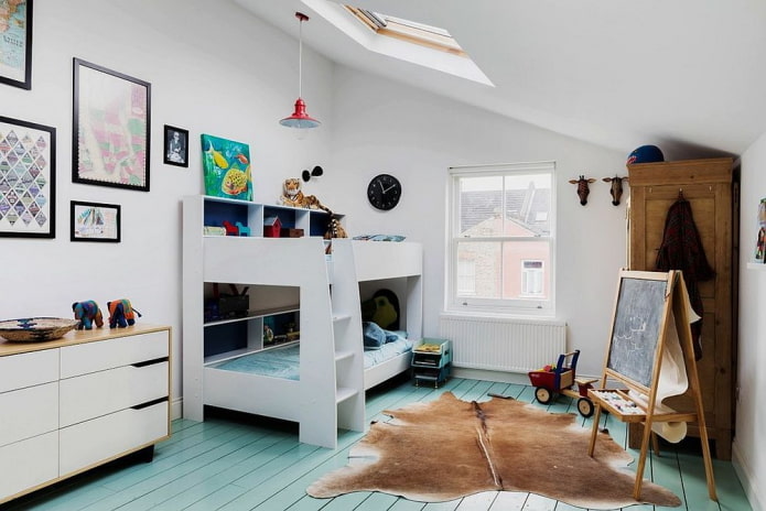 Chambre d'enfant pour deux garçons de style scandinave