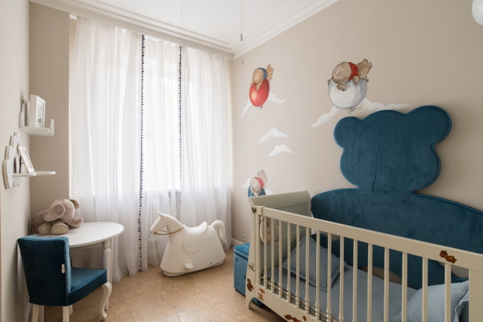 conception d'une chambre d'enfant pour un nouveau-né garçon