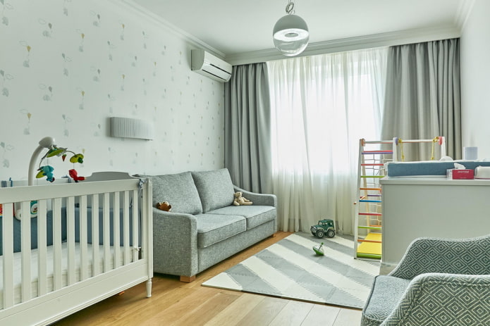 Schéma de couleurs dans la conception d'une chambre de bébé