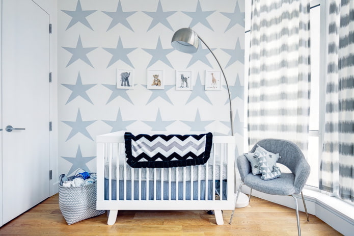 conception d'une chambre d'enfant pour un nouveau-né garçon